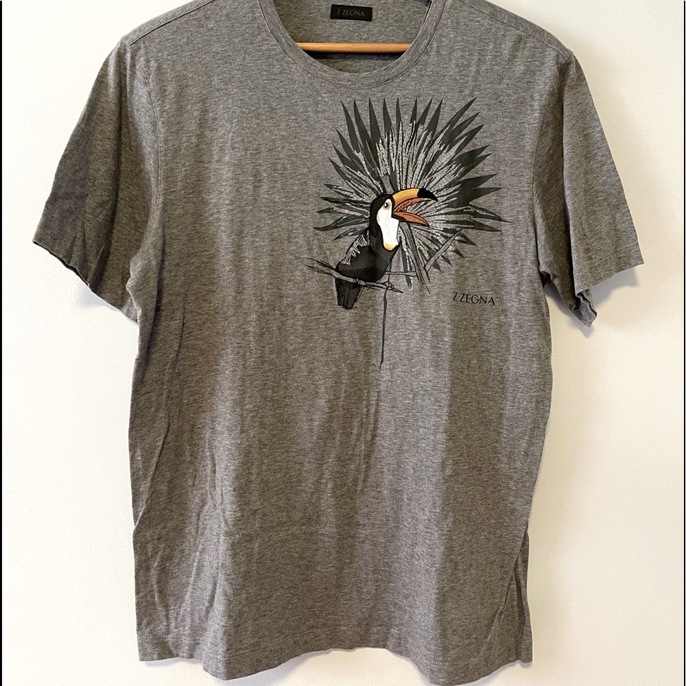 Z Zegna Embroidered Tucan T- Shirt RARE